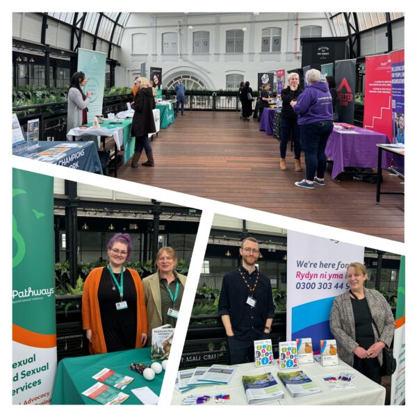 Stall holders including New Pathways and Age Cymru 